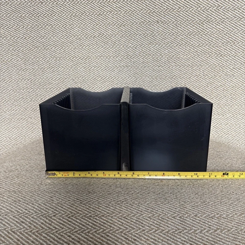 Atlantic Black Plastic Folding CD Storage Rack Dual Media Organizer Holder